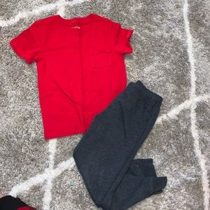 T shirt and sweatpants